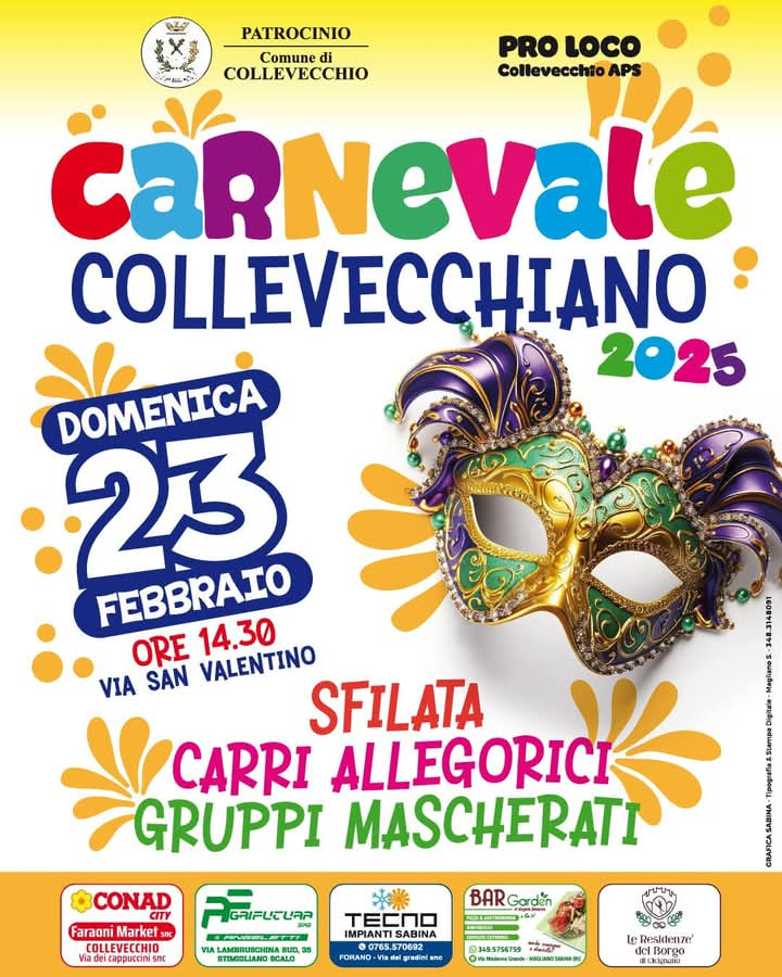 Carnevale Collevecchiano 2025 - Sfilata di carri allegorici