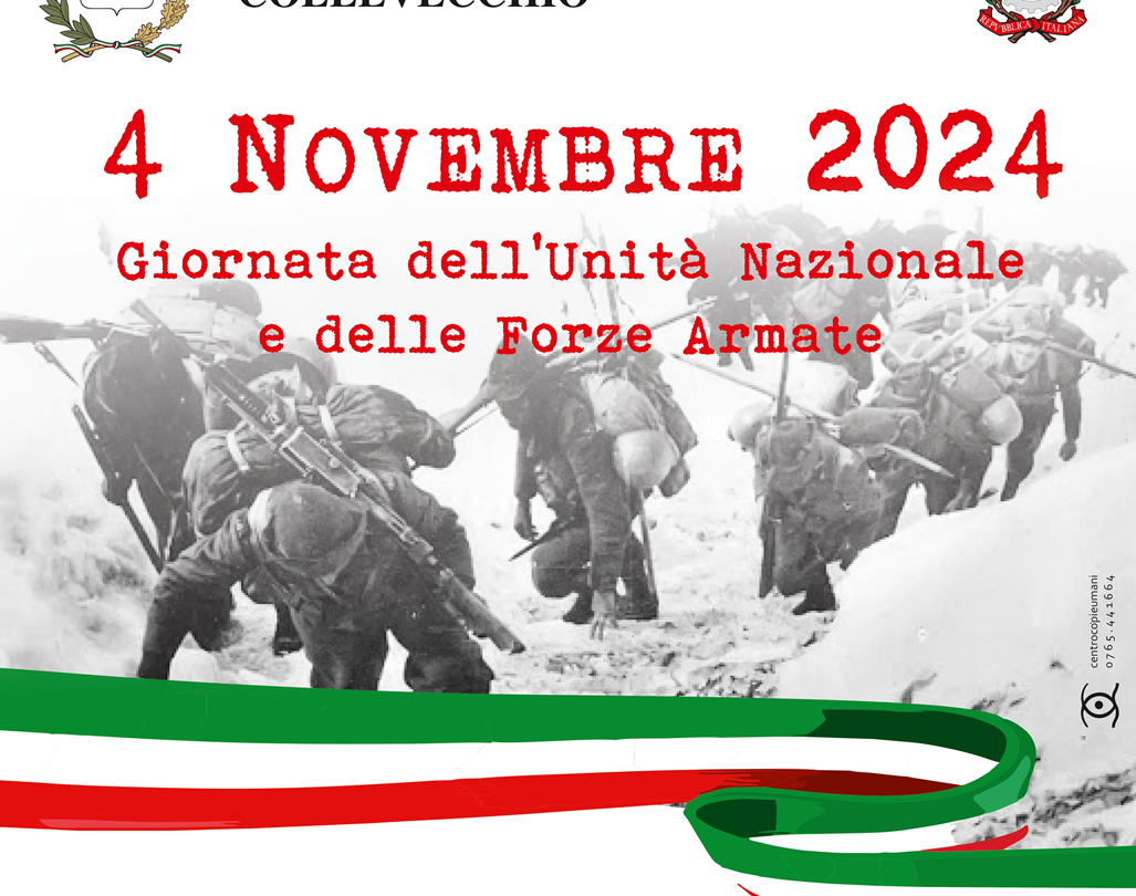 IV Novembre 2024. Collevecchio celebra la Giornata dell'Unità Nazionale e delle Forze Armate. 